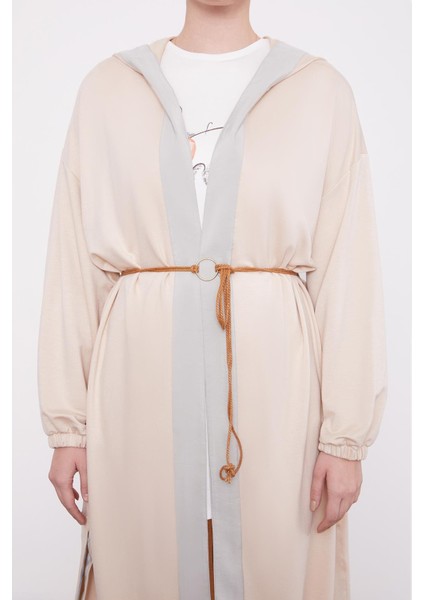 Bej Içlikli Kemer Detaylı Kap indirimleri