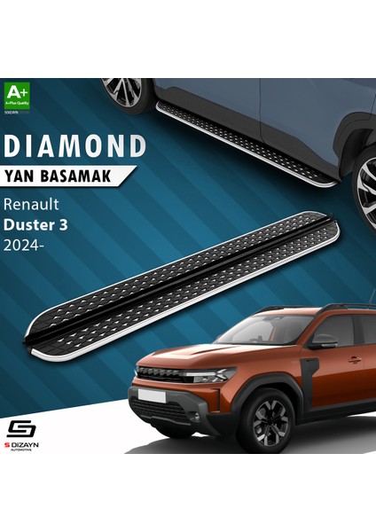 Renault Duster 3 Diamond Krom Yan Basamak 183 cm 2024 Üzeri A+ Kalite