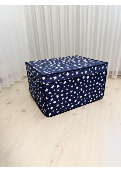 3'lü Lacivert Yıldız Desenli Çok Amaçlı Saklama Kutusu Seti modelleri