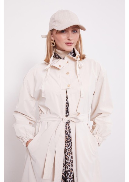 Bej Kurdale Yaka Detay Trençkot fırsatları