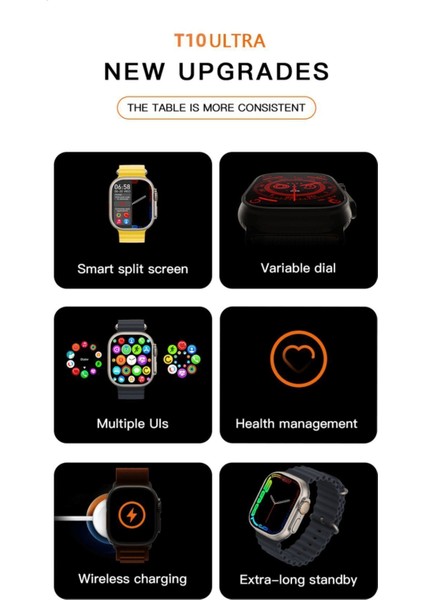 Watch 8 Ultra Series T10 Ultra Akıllı Saat 49MM 2.09!''ios/android Çift Kordon Akıllı Saat