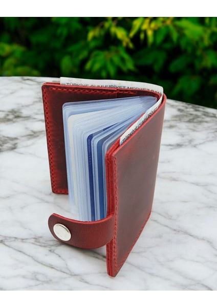 Cronder Deri Şeffaf Gözlü Cüzdan Kartlık modelleri