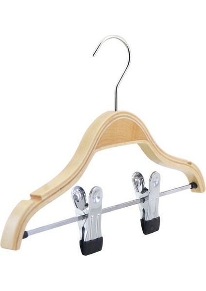 Ahşap Mandallı Çocuk Askısı 0-3 Yaş, 6'lı, doğal ve şık tasarım