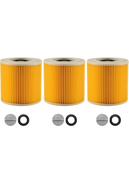 Karcher Elektrikli Süpürge Wd3 Premium Için 3 Adet Kartuş Filtre (Yurt Dışından)