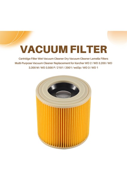 Karcher Elektrikli Süpürge Wd3 Premium Için 3 Adet Kartuş Filtre (Yurt Dışından)