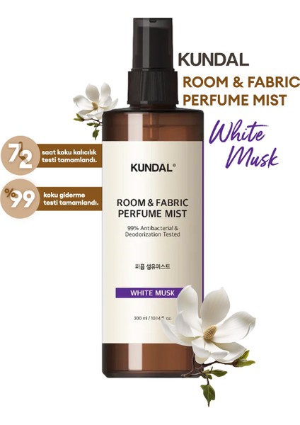 Oda ve Kumaş Kokusu KUNDAL Room & Fabric Perfume Mist (White Musk) 300 ml