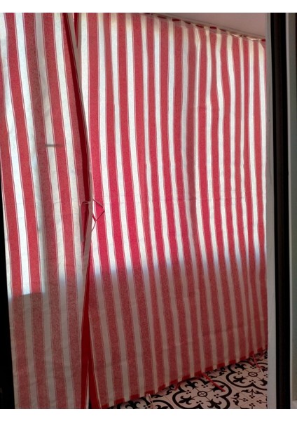 Her Ölçüde Enxboy Seçenekli Bağcıklı Çizgili Balkon Perdesi Balkon Brandası indirimleri