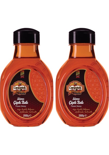 Süzme Çiçek Balı Pet Matara 2000 gr x 2 Adet