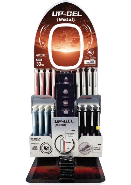 Wrıtech W-0156 Metal Up 0,7mm Mavi Jel Kalem - 32'li Set