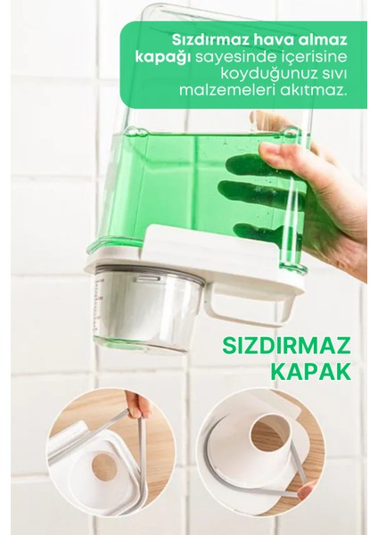 1 Adet Sızdırmaz Depolama Sıvı Toz Deterjan Erzak Saklama Kutusu- Ölçekli Deterjan Kutusu 2800 ml modelleri