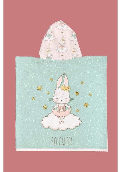 Ballerine Bunny Çocuk Panço Plaj Havlusu