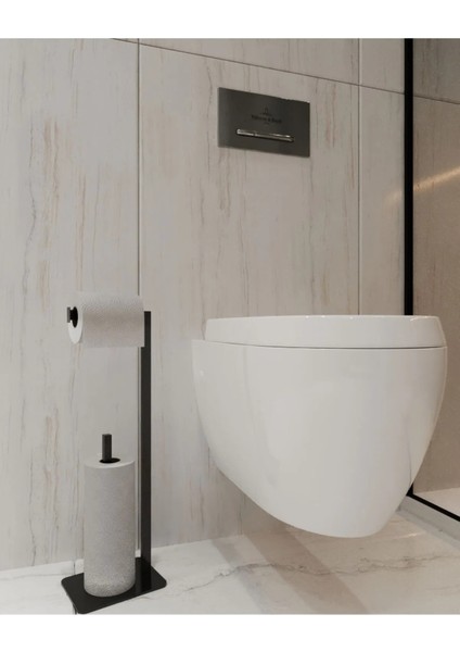 Tuvalet Kağıtlığı Yedekli Özel Tasarım Ağır Döküm Ayaklı Devrilmez Pratik Banyo Tuvalet Wc Askısı