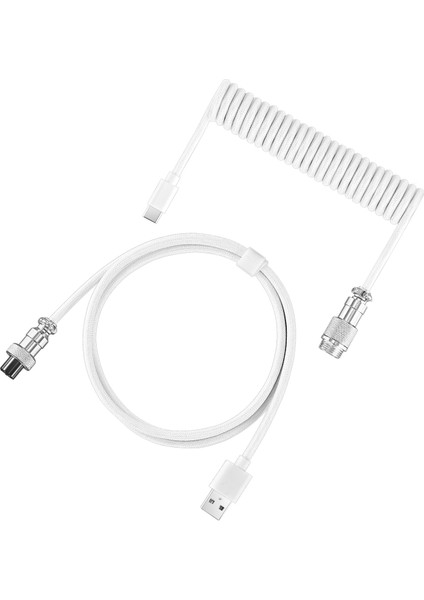 Coiled Kablo, Sarmal Kablo, Mekanik Klavye Kablosu, Type C USB Kablo [oyuncu Klavyesi Kablosu]