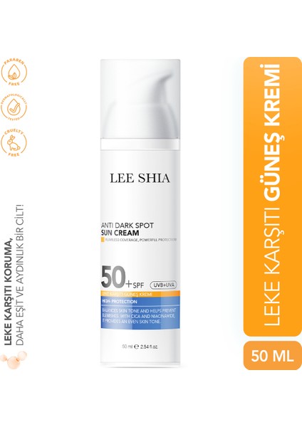 Güneş Kremi 50 ml SPF 50+ Tüm Cilt Tipleri için Geniş Spektrum Koruma