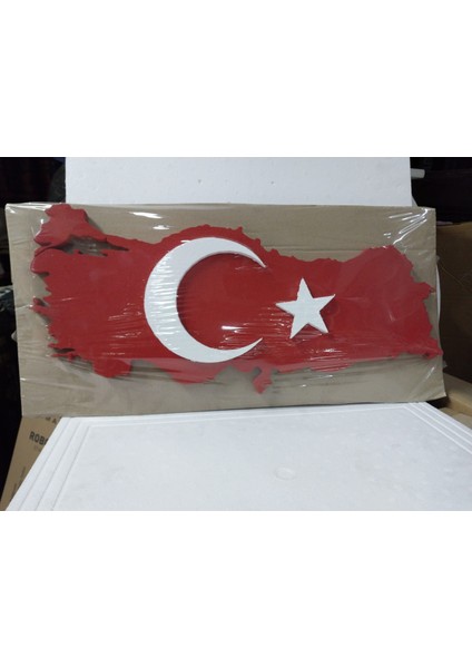 Bayrak Türkiye Haritası Şeklinde Boyalı 55X25X2 cm fiyatları