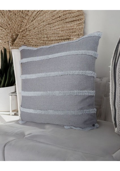 Nakışlı Kırlent Kılıfı Çizgi Nakış Klasik Model Çift Taraf ( 40 x 40 cm ) 1'lı Kalite Kumaşı