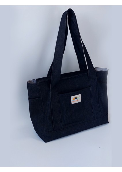 Milano Günlük - Plaj - Kamp - Anne/Bebek Çanta Siyah Kot