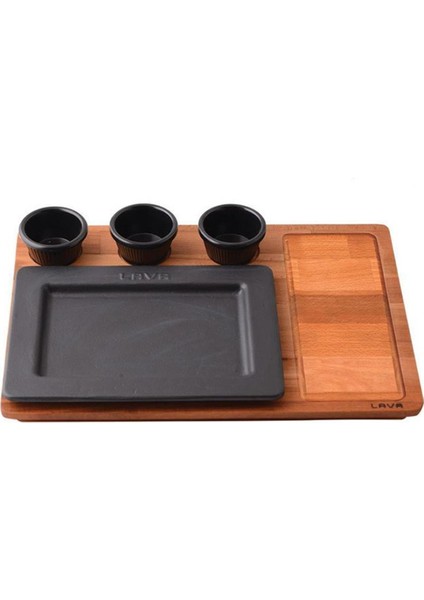 Servis Tabağı Dikdörtgen Ahşap Stand 18 x 25 cm