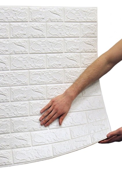 Beyaz 3D Kendinden Yapışkanlı Esnek Duvar Paneli Dekoratif Kaplama