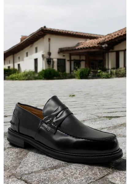 New Onix 255 01 Siyah Deri Tam Ortopedik Casual Günlük Erkek Ayakkabı