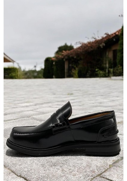 New Onix 255 01 Siyah Deri Tam Ortopedik Casual Günlük Erkek Ayakkabı