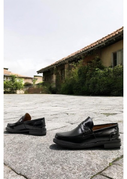 New Onix 255 01 Siyah Deri Tam Ortopedik Casual Günlük Erkek Ayakkabı