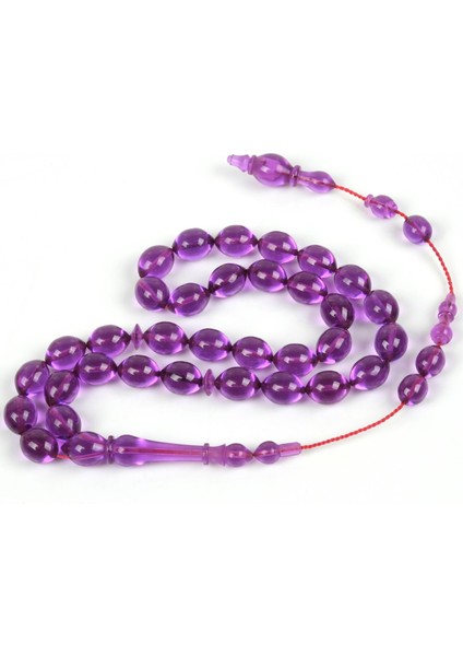 Katalin Çubuk Kanada Beyzi Kesim 8X10.5 mm Tesbih -Mor-Ibrahim Atasever Usta Işi