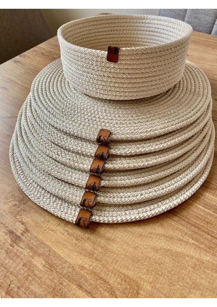 Bej Amerikan Servis Supla 7 Parça Ekmek Sepeti Oval Jüt Materyal