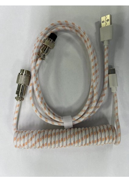 Coiled Kablo, Sarmal Kablo, Mekanik Klavye Kablosu, Type C USB Kablo [oyuncu Klavyesi Kablosu]