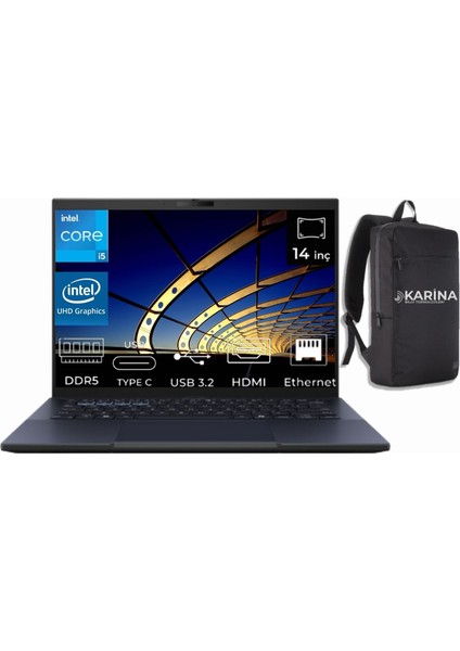 Expertbook I5-1340P B3404CVA-I5161TBB0D-00 24GB 1tb Intel UHD Graphics Freedos 14" 60Hz Wuxga Taşınabilir Bilgisayar