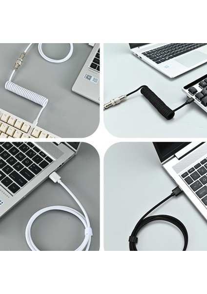 Coiled Kablo, Sarmal Kablo, Mekanik Klavye Kablosu, Type C USB Kablo [oyuncu Klavyesi Kablosu]