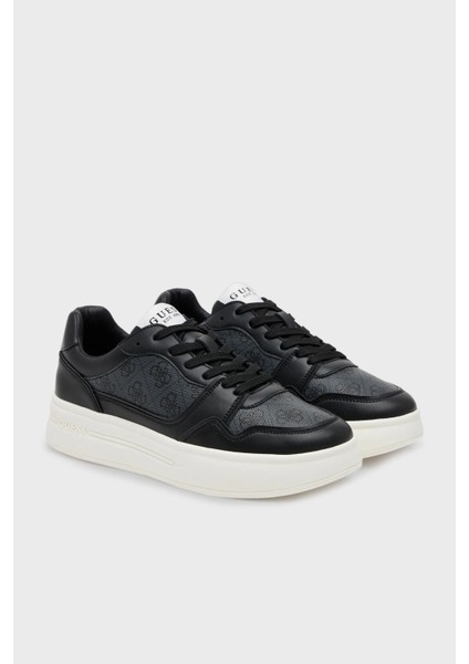 Winno 4g Logo Baskılı Deri Karışımlı Sneaker Ayakkabı FMJWIILEA12 Erkek Ayakkabı Fmjwıı LEA12 Black