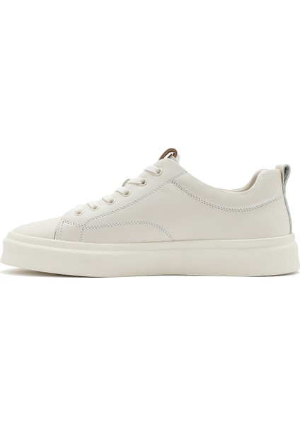 Erkek Beyaz Bağcıklı Deri Sneaker 25SFD692718