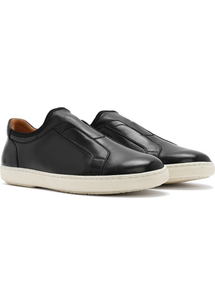 Erkek Siyah Deri Sneaker 25SFD691918