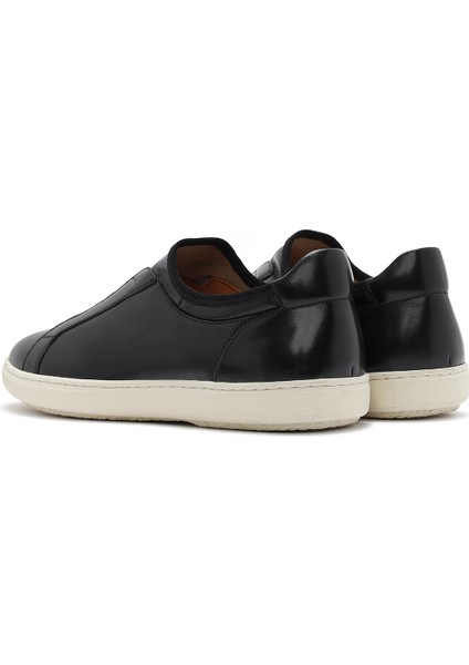 Erkek Siyah Deri Sneaker 25SFD691918