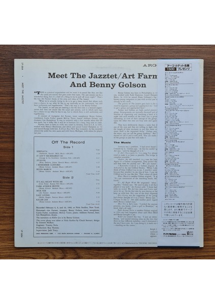 Art Farmer - Benny Golson – Meet The Jazztet fiyatları
