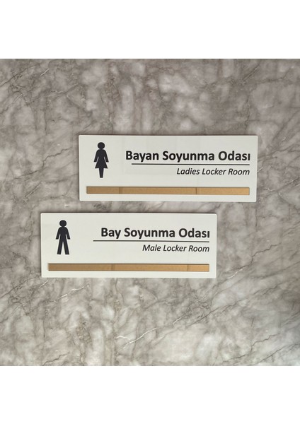 Bronz Aynalı Parlak Beyaz Seri Bay&bayan Soyunma Odası Yönlendirme Levha Seti indirimleri