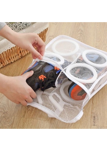 Hassas Çamaşır - Ayakkabı Yıkama Filesi Kapak Bağlamalı 35 x 20 cm