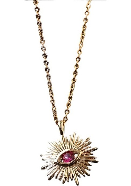 Titanyum Çelik Köprücük Kemiği Zinciri Renkli Zirkonyum Göz Kolye Ucu Nazar Boncuğu Kolye (Yurt Dışından)