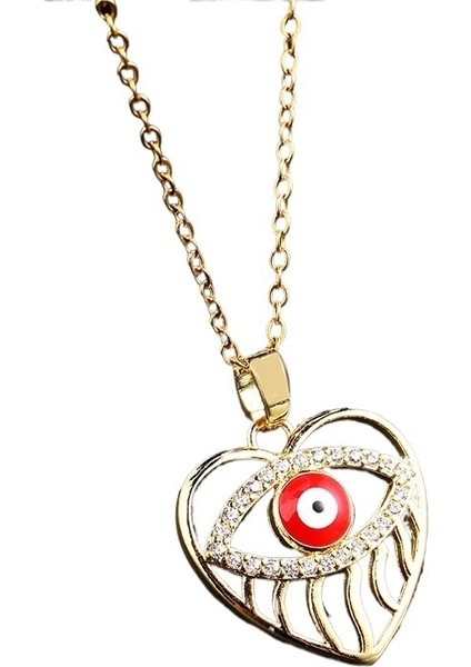 Titanyum Çelik Köprücük Kemiği Zinciri Renkli Zirkonyum Göz Kolye Ucu Nazar Boncuğu Kolye (Yurt Dışından)