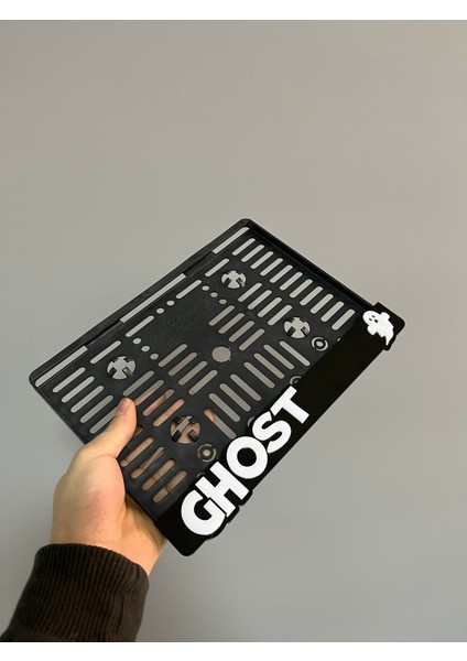 GHOST Temalı Siyah Pleksi Motosiklet Plakalık – Şık ve Dayanıklı👻 indirimleri
