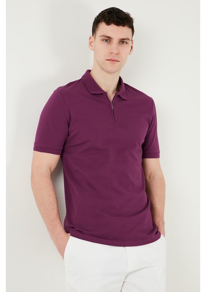Pamuklu Regular Fit Yarım Fermuarlı Polo Yaka T Shirt Erkek Polo Yak T Shirt 5903008 fiyatları