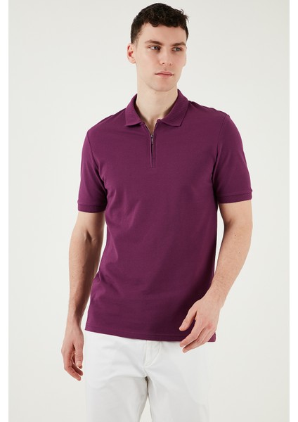 Pamuklu Regular Fit Yarım Fermuarlı Polo Yaka T Shirt Erkek Polo Yak T Shirt 5903008 fırsatları