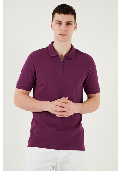 Pamuklu Regular Fit Yarım Fermuarlı Polo Yaka T Shirt Erkek Polo Yak T Shirt 5903008 indirimleri
