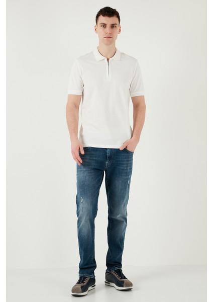 Pamuklu Regular Fit Yarım Fermuarlı Polo Yaka T Shirt Erkek Polo Yak T Shirt 5903008 modelleri