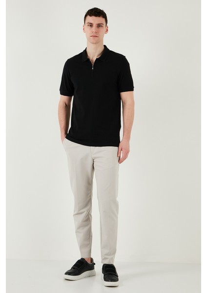 Pamuklu Regular Fit Yarım Fermuarlı Polo Yaka T Shirt Erkek Polo Yak T Shirt 5903008 modelleri