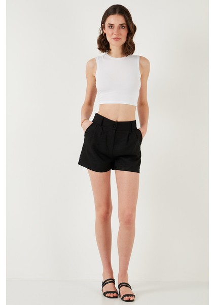 Kırçıllı Regular Fit Cepli Kısa Şort Bayan Şort 5866201 modelleri