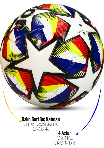 Futbol Topu Neon Şampiyonlar Ligi Dayanıklı Sert Zemin Halı Saha Futbol Topu 061