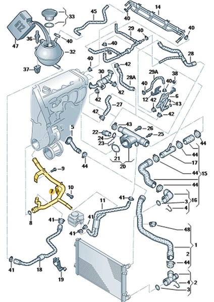 Seat Ibiza 2002-2008 1.4tdi Bnm Motor Su Devirdaim Borusu 045121065M modelleri