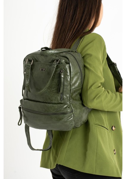 571 Collection Suni Deri Sırt Çantası Yeşil (Model: 571-9-12D) fiyatları